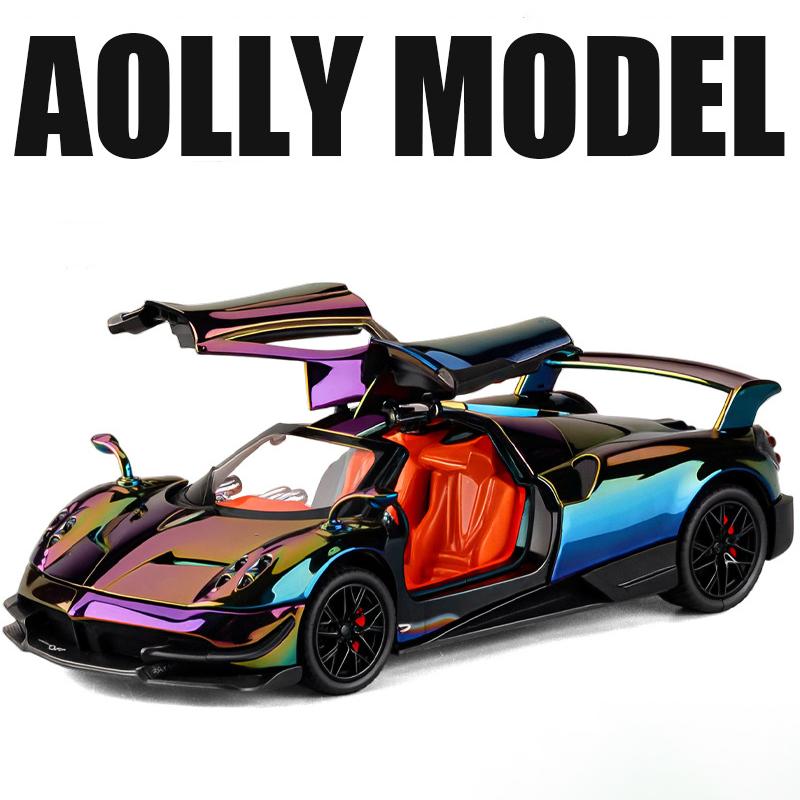 1/24 Pagani Huayra BC Supercar Legierungsauto Diecasts & Spielzeugfahrzeuge Metallspielzeugauto Modell Sound und Licht Sammlung Kinderspielzeug