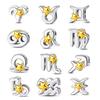 Coppertwelve Constellations Sparkling Aries Leo Pisces Beads Fit Pandora Charms Bracelet For Women Fine Jewelry