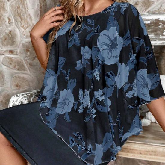 Plus Size Bodycon Dress for Women Summer Mother of The Bride Dress with Floral Chiffon Overlay Cape Formal Evening Party Cocktail Dress