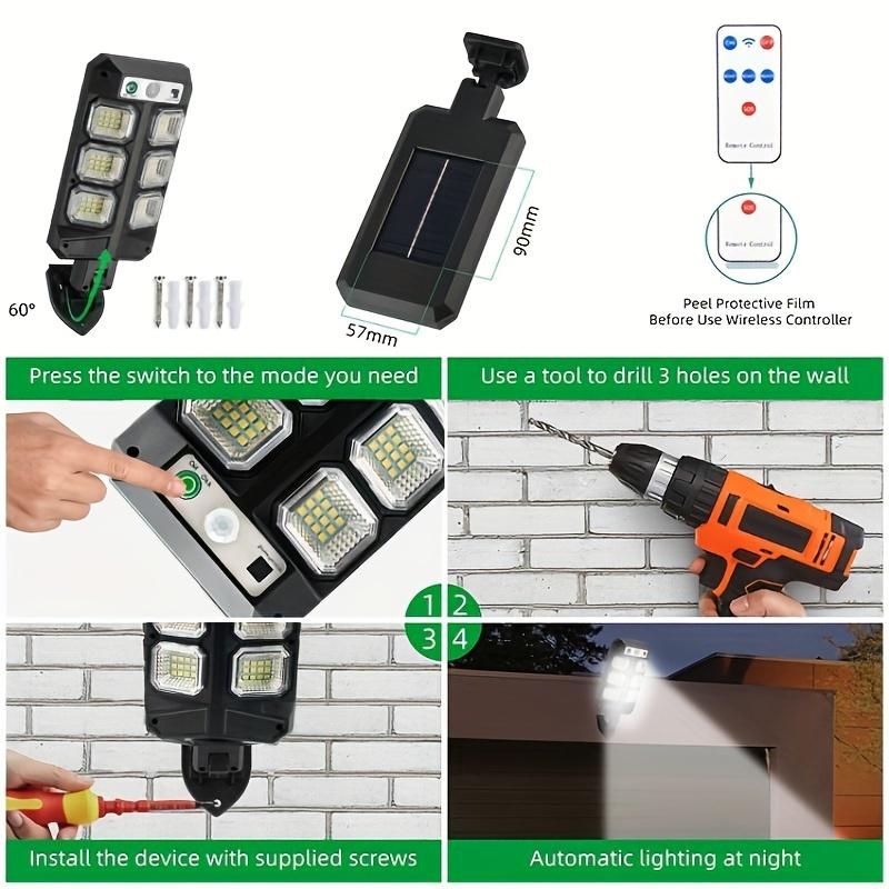 Powerful Solar Lights Outdoor Motion Sensor 3 Modes Light 72 LEDs Solar Lamp For Street, Remote Control Yard Light