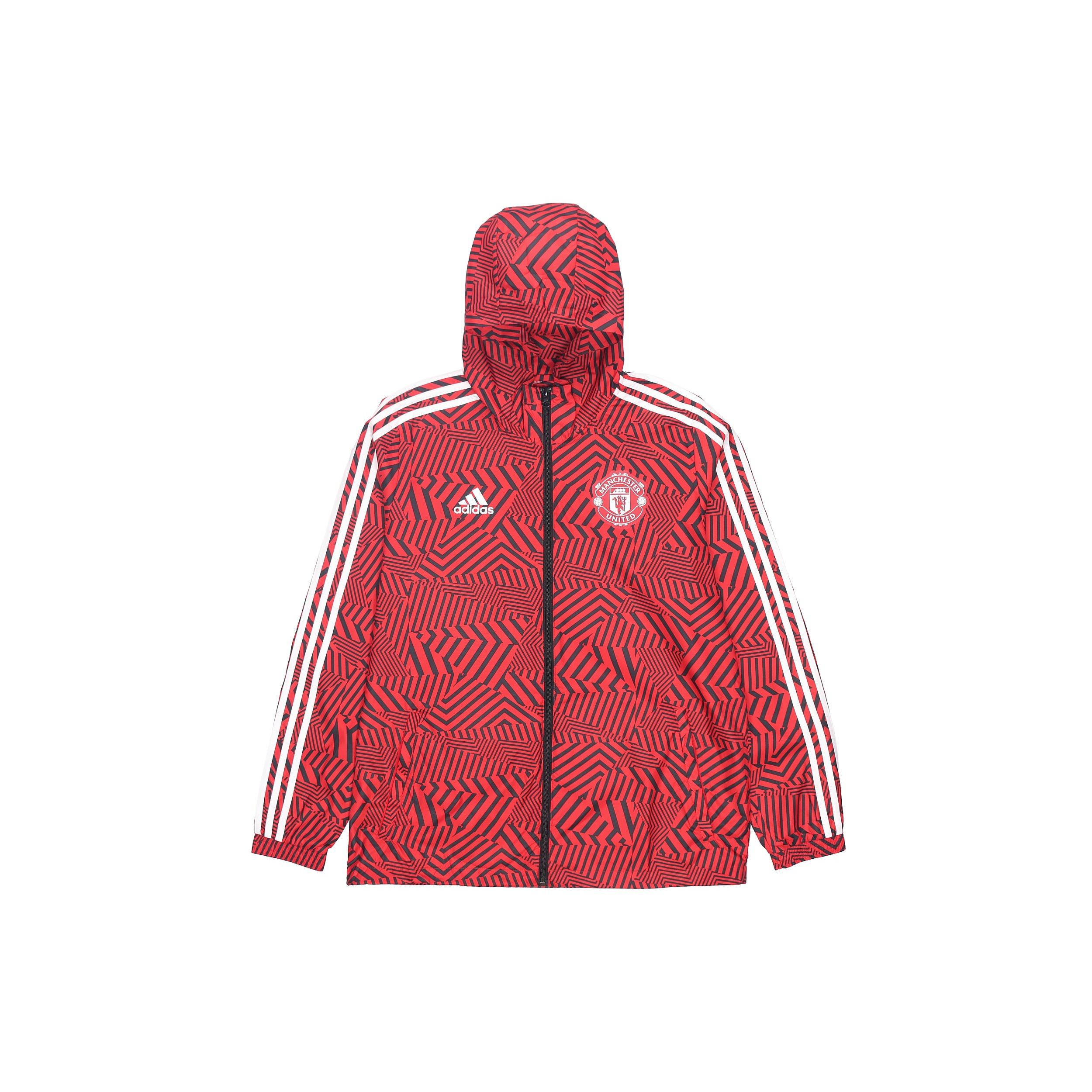 adidas MUFC WINDBREAKR Manchester United Soccer/Football Sports Hooded Jacket Red Men s FR3844 XL