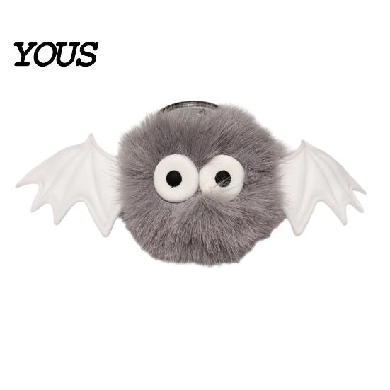 Funny Bag Decoration Halloween Bat Plush Keychain, Cute Devil Furry Pendant for Stylish Animal Print Keys, Vintage Silver Alloy Key Ring, Spooky Party