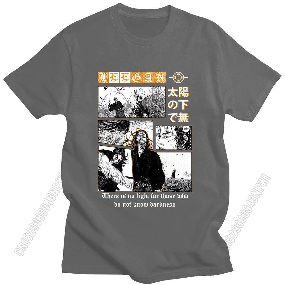 Vagabond Miyamoto Musashi Sasaki Kojiro Manga Tshirt Men Colored Panel Pure Cotton T Shirt Hip Hop Birthday Gift Streetwear