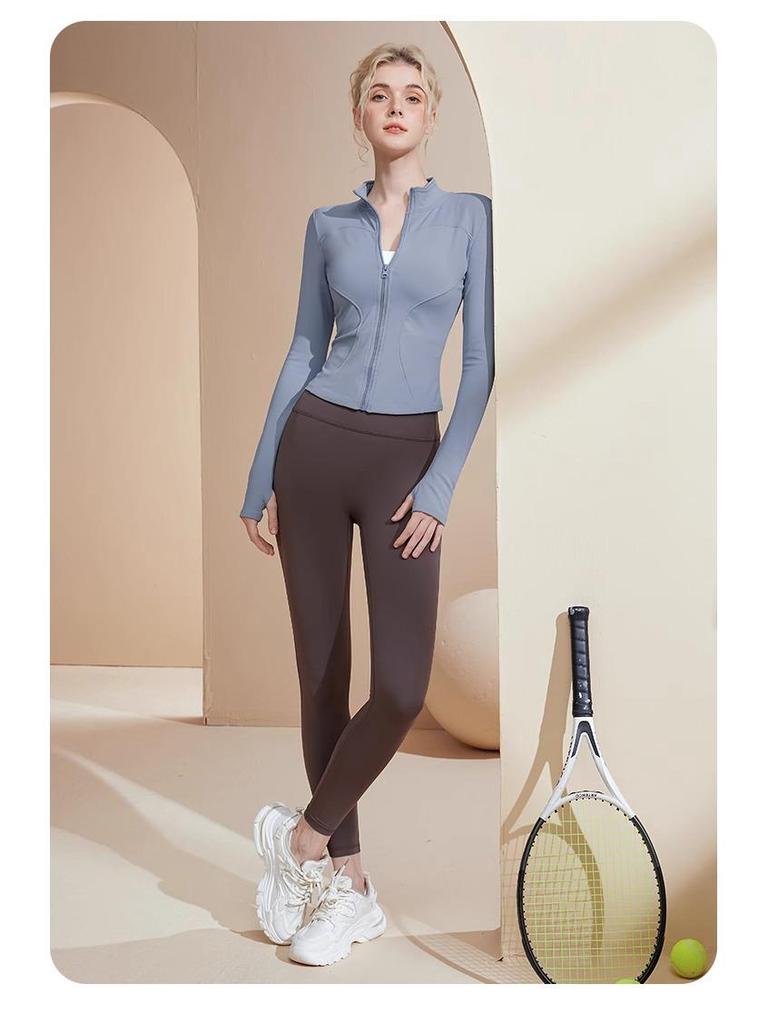 Women's Slim Fit Fleece Fitness Jacket - Long Sleeve Running, Training, Pilates, and Yoga Top