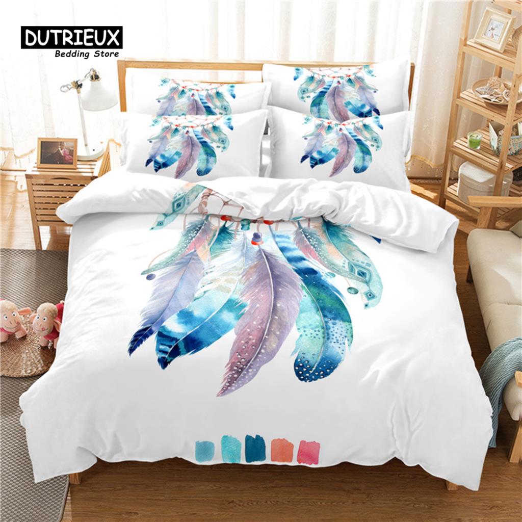 3-teiliges Bettwäsche-Set, Mädchen und Einhorn Bettwäsche-Set, Weiche Bequeme Atmungsaktive Bettbezüge, Für Schlafzimmer Gästezimmer Dekoration