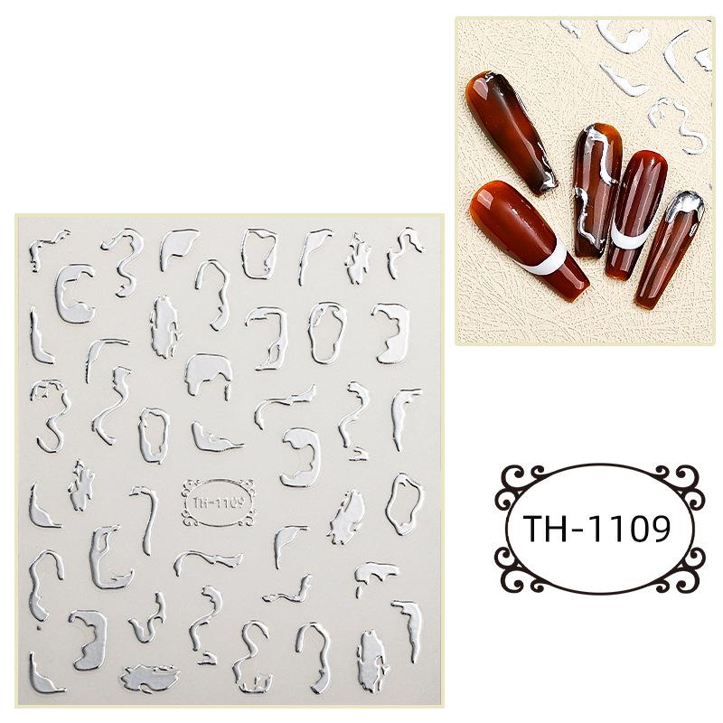 Hot Stamping Nail Stickers, Waterproof, Laser Design, DIY Nail Stickers, Nail Decoration, Nail Stickers, Party Decoration