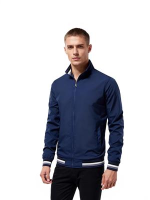 Men's Casual Stand-up Collar Zipper Cardigan Jacket - Versatile Spring/Autumn Sporty Solid Color Outerwear