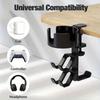Rotating 4-In-1 Gaming Desk Organizer with Cup Holder and Headphone Holder - Adjustable Controller Holder, Ideal Christmas