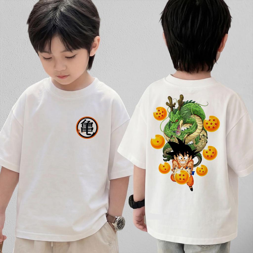 Anime Dragon Ball Cosplay TShirt Cotton Short Sleeve Tops Casual Loose Retro TShirt Men Women Kids Family Matching Outfits