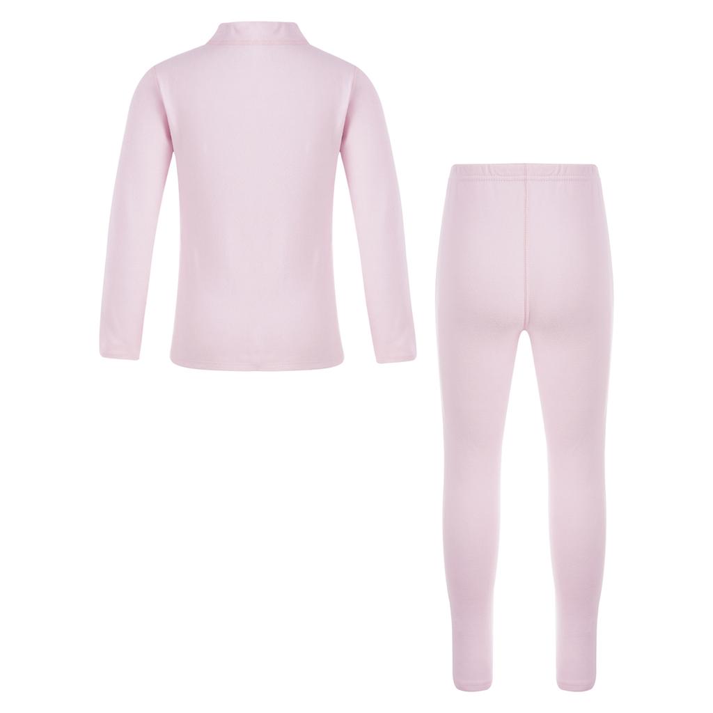 Unisex Kids Thermal Underwear Set Bear Print Mock Neck Long Sleeve Top Elastic Waistband Leggings Children Sleepwear Loungewear