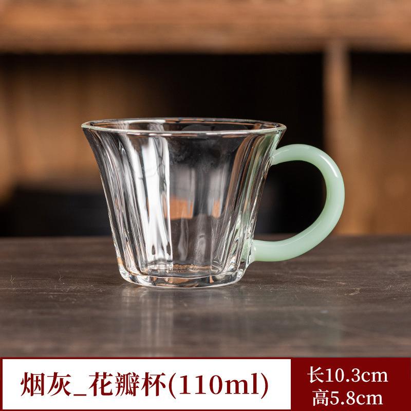 Japanese Style Heat-resistant Glass Tea Cups with Handle Household Transparent Small Capacity Kung Fu Single Cup Tea Ceremony