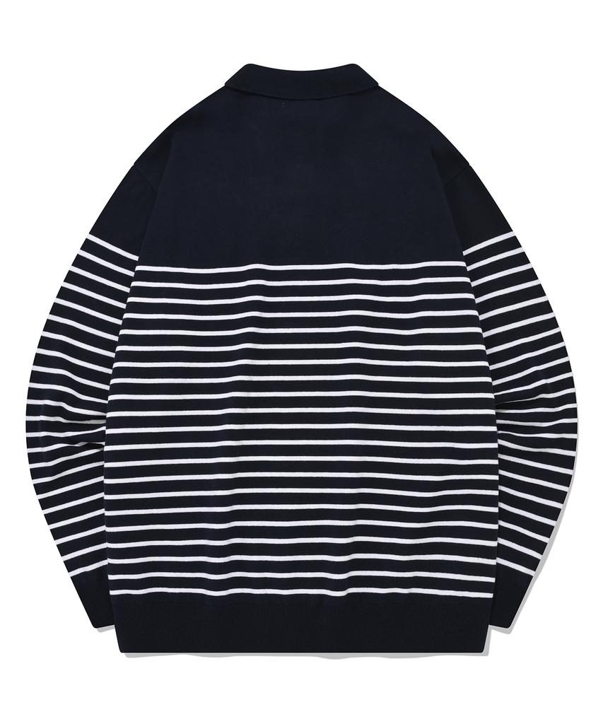 COVERNAT Basic Collared Knit Navy