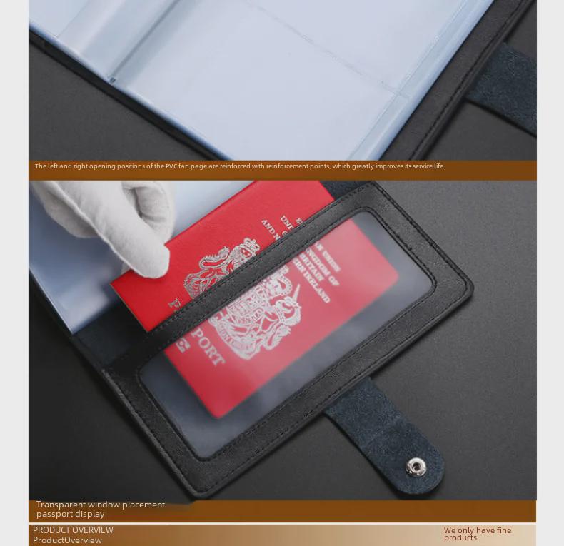Large Capacity Genuine Leather Multi-Card Holder - Men's & Women's Long Cowhide Credit Card Document Wallet (Korean Design)