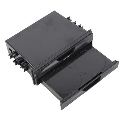 Caixa de Armazenamento para Rádio de Carro 2 em 1 Multiuso ABS Universal 1DIN 2 Camadas Preto Porta-Copos para Colecionar Itens