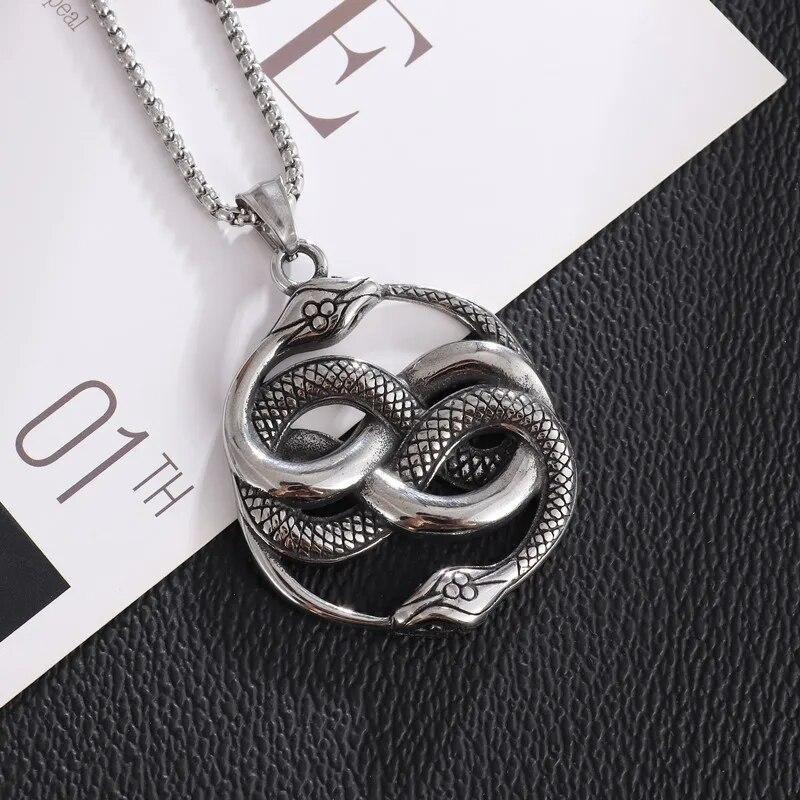 Collana con ciondolo a forma di testa di toro nordico punk retrò per uomo, gioielli classici con personalità animale