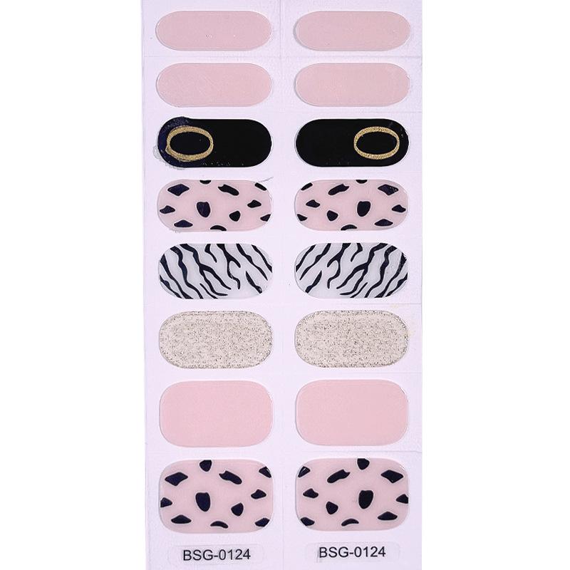 Gel Nail Sticker New Gold Color Semi-baked Nail Sticker Decoration