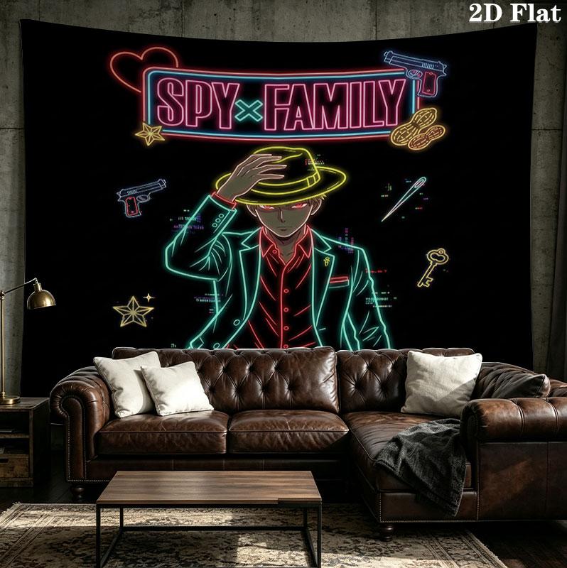 Spy Family Wandteppich Ästhetischer Wandbehang Gedruckter Stoffdecke Dekorative Wandteppiche Für Schlafzimmer Wohnzimmer Heimdekoration