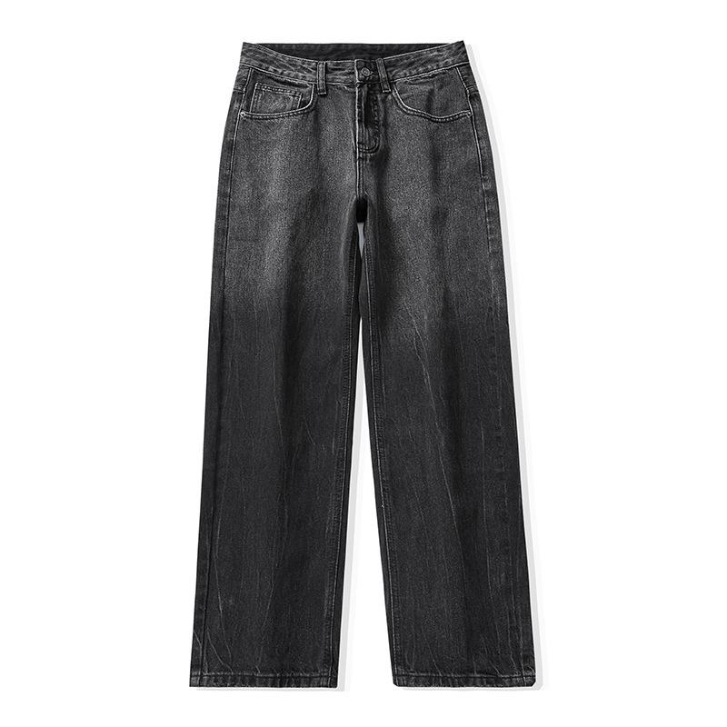 

Осень и Зима Новые Вываренные Джинсы Мужские Большого Размера Универсальная Посадка Прямые Брюки 40 чёрный