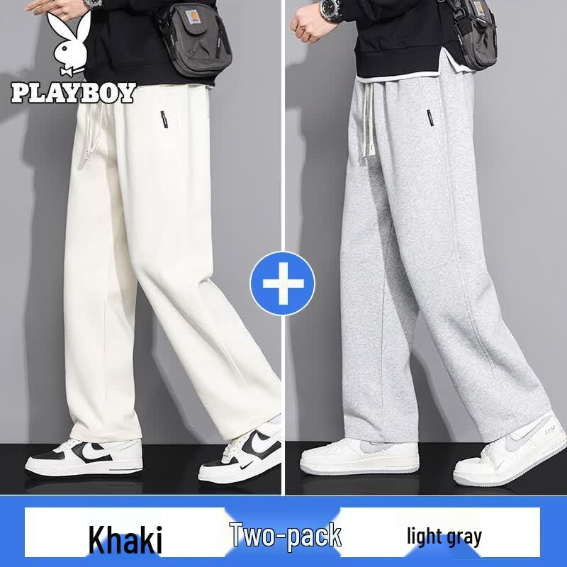 PLAYBOY Men's Loose Straight Leg Casual Sweatpants