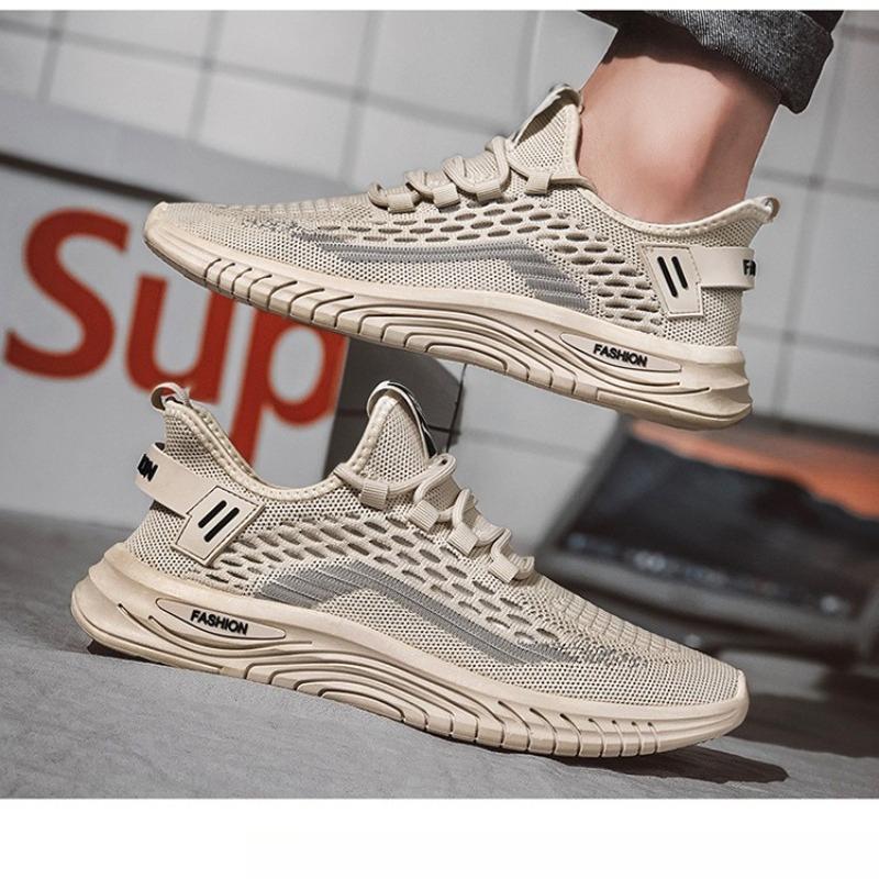 Men's Shoes Fly Woven Breathable Sports and Leisure Shoes Korean Version Versatile Soft Sole Anti Slip One Foot Driving Shoes