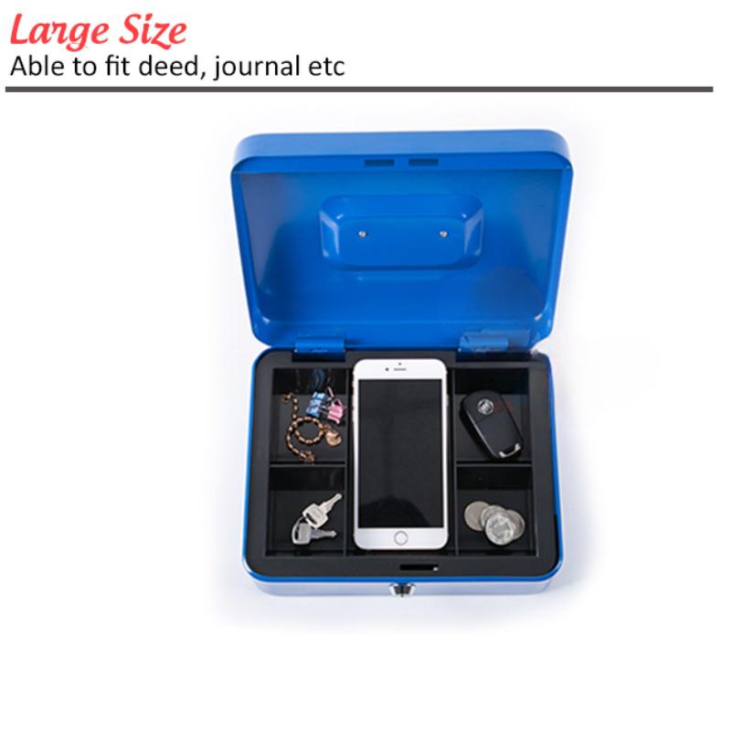 Key Lock / Removable Tray Safe Piggy Bank Shop Supermarket Money Storage Cabinet Passcode Lock Cash Cashier Box