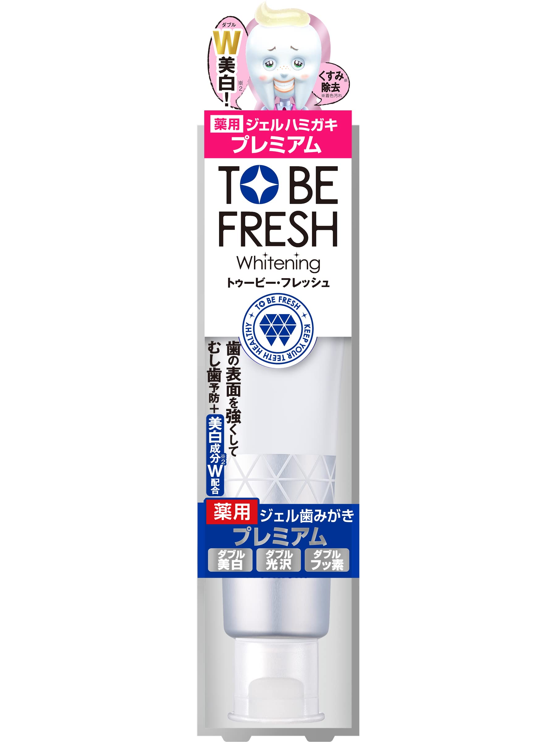 

[Quasi-drug] To Be Fresh Medicinal Whitening Gel Toothpaste Premium 60g Compatible with electric toothbrushes Non-abrasive toothpaste