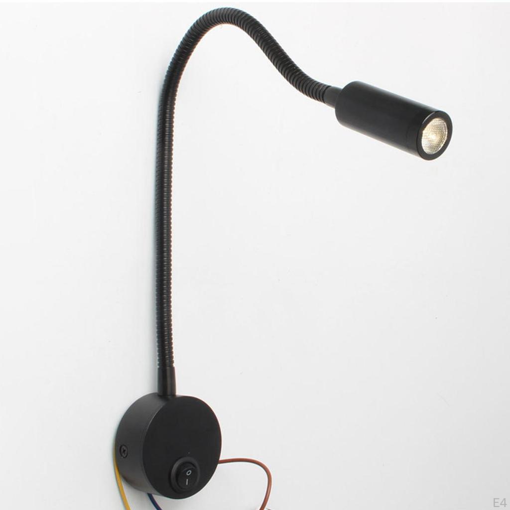 Adjustable Bedside Lamp with Flexible Neck for Reading in Bed
