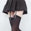 Personality Cross Decoration Women Suspender Socks Solid Color Thin Thigh High Lolita Anime Cosplay Gothic Over Knee Stockings