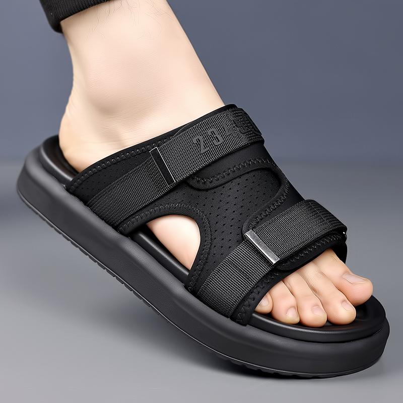 Fashion Comfortable Slip on Mens Half Drag Beach Cool Slippers Men's Office Dress Mesh Cloth Walking Shoes Non-Slip Casual Man Loafers