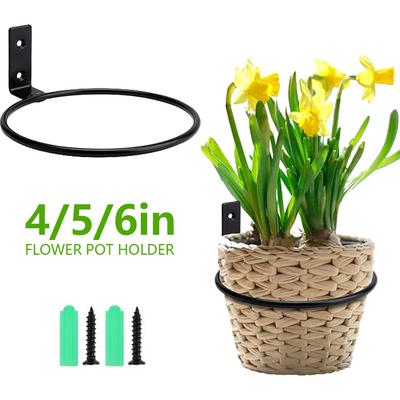 4/5/6 Zoll Wandmontierter Blumentopfhalter Vielseitiger Metallpflanzenhaken Blumentopfständer für Außenbereich Garten Zuhause Wand Dekorativ