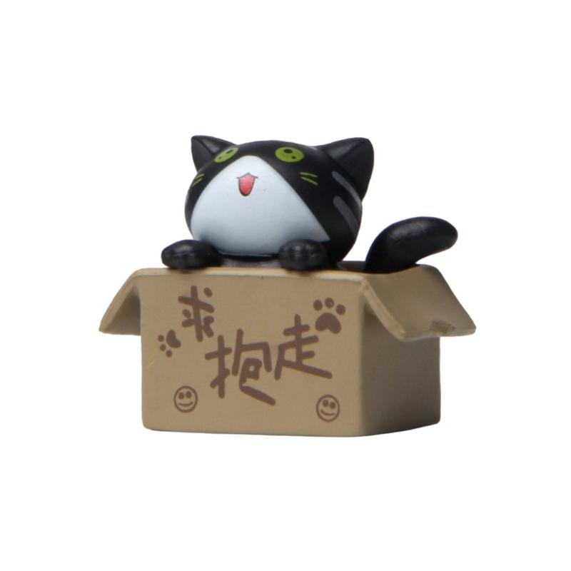 Verspielte PVC-Katzenfigur mit ausdrucksstarken Augen, schönes Autozubehör für Armaturenbrett, Schlafzimmer, Büro, dekoratives Display