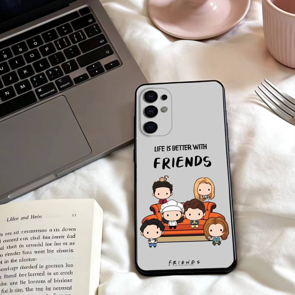 TV Friends Phone Case For Samsung S25,24,23,22,30,21,10,9,Ultra,Plus,Lite,FE,4,5 G Soft Black Case