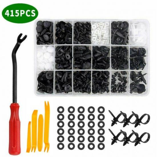 415PCS Bumper Car Clips Retainer Plastic Rivets Push Retainer Fasteners Kit