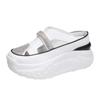 Fashion 7CM Bling Shoes Thick Sole Slides Women Chunky Sneakers Platform Wedge Breathable Slippers Comfortable Hollow Summer Shoes