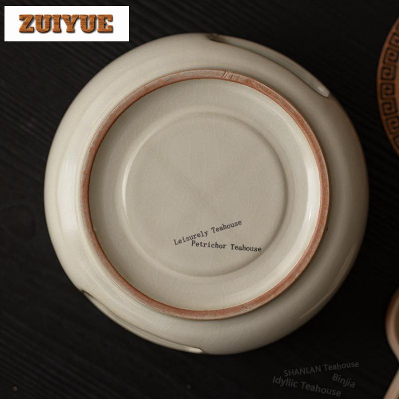 Ru Kiln Sea Wave Tea Warmer Holder Alcohol Burner Stove Kettle Stand Boiling Water Carbon Furnace Tea Services Ornaments Craft