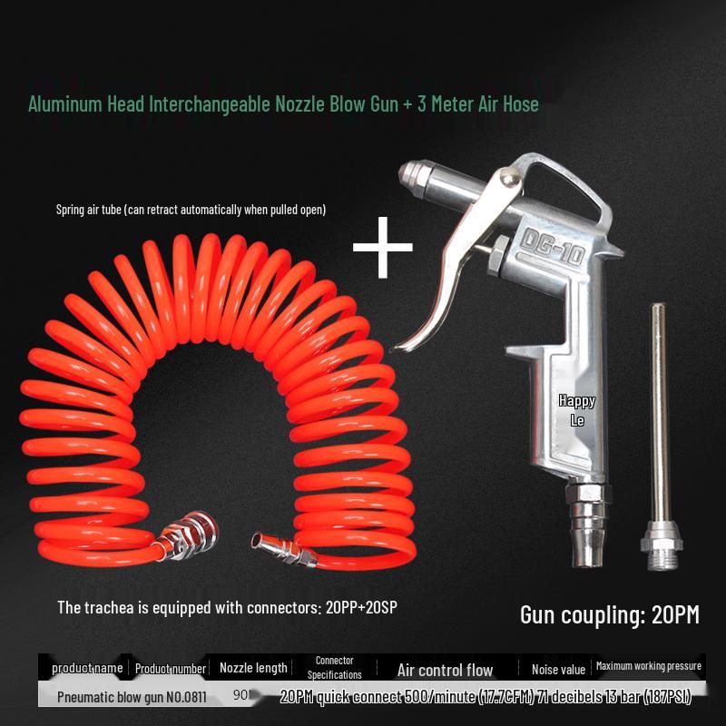 Three-Way Truck Air Dust Blowing Gun with On-Board Air Tank