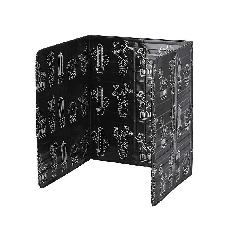Foldable Aluminum Foil Oil Splash Guard with Cactus Design for Gas Stoves