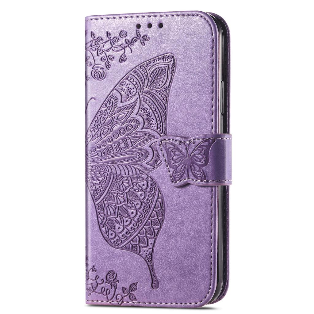 Butterfly Embossed Leather Wallet Flip Case for Samsung Galaxy S26 S25 S24 S23 S22 S21 S20 Ultra Plus FE Edge, Card Holder Cover