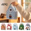 Seasonal Candy Packaging Boxes Christmas House Gift Box with Handle 3D Gingerbread/Santa Claus/Tree/Snowflake Decorative Cardboard