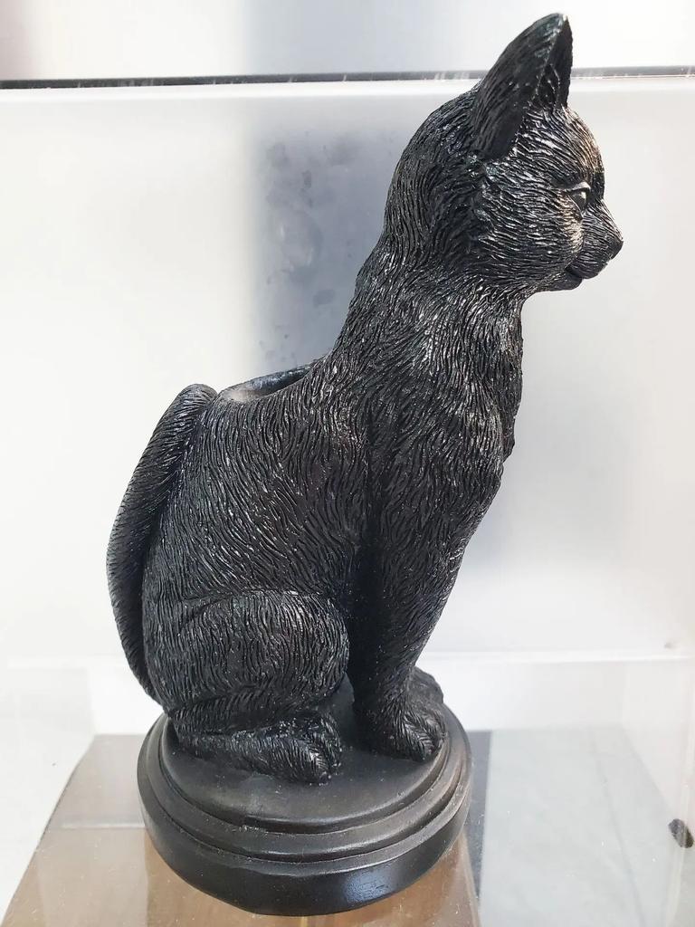 New Halloween Home Decor Gothic Candlestick Black Cat Home Decoration Resin Ornament Desk Crafts Home Decoration Accessories