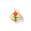 2Pcs Resin Double-Sided Charms Heart Painted Flower Strawberry 304 Stainless Steel Pendants For DIY Necklace Making 21mmx15mm
