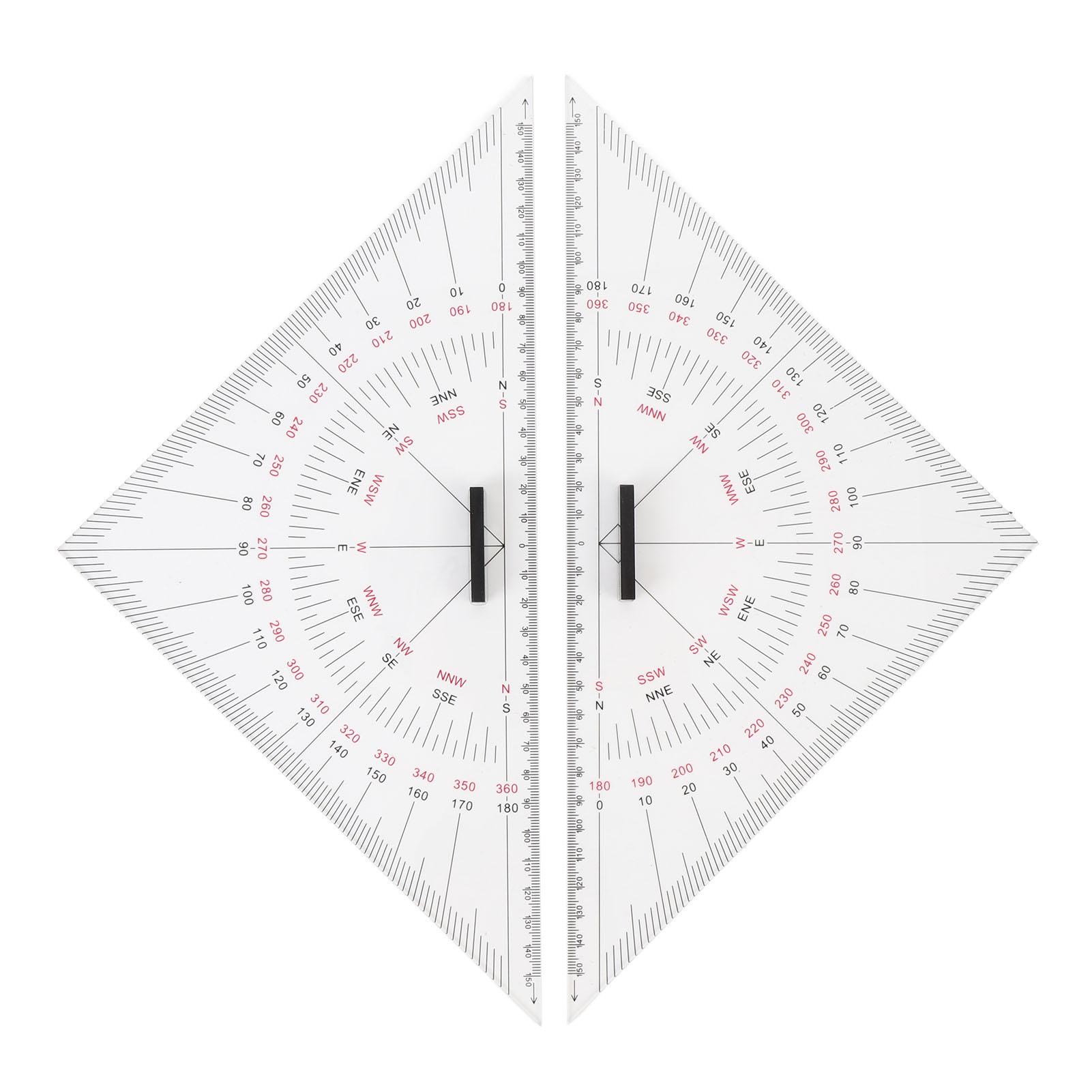 

Chart Drawing Triangle Ruler 300mm Scale Accurate Distance Marking Triangle Drafting Ruler for Nautical Navigation