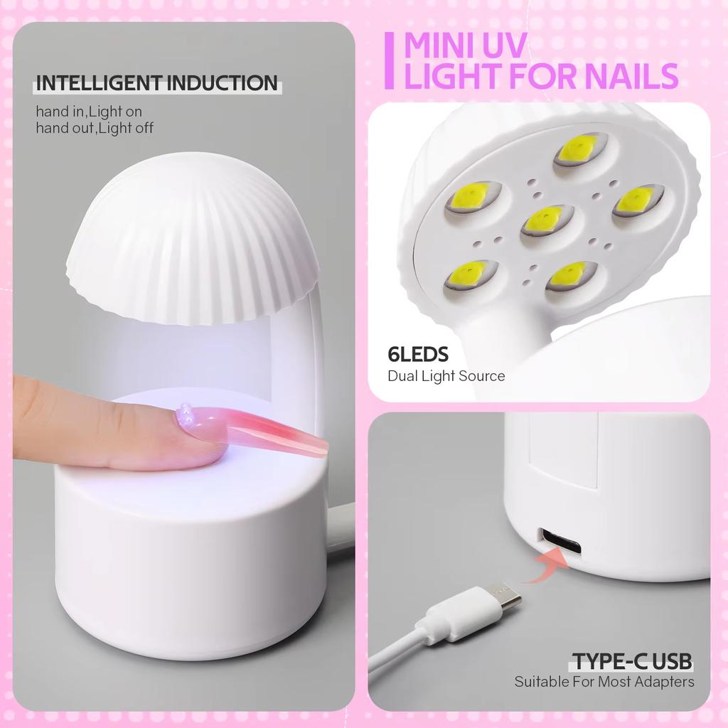 YIKOOLIN Mini UV Light for Gel Nails with Smart Sensor Portable Manicure UV LED Lamp for DIY Nail Art And Gel Polish Extension
