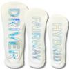 Stylish and Cool Golf Headcover with Lettering Featuring Aurora Holographic for Fairway and Hybrid for Lines, Lettering, Driver, Wood, (UT) Clubs,