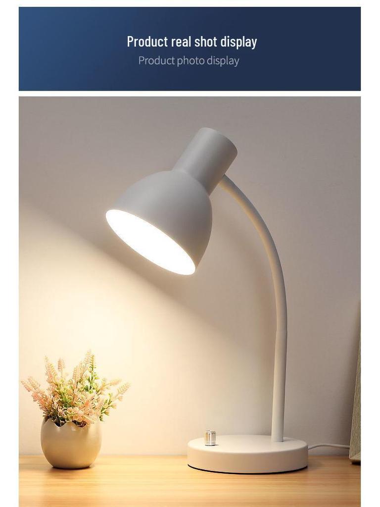 Eye-Safe LED Desk Lamp for Study, Dorm, and Office - Minimalist Metal Design