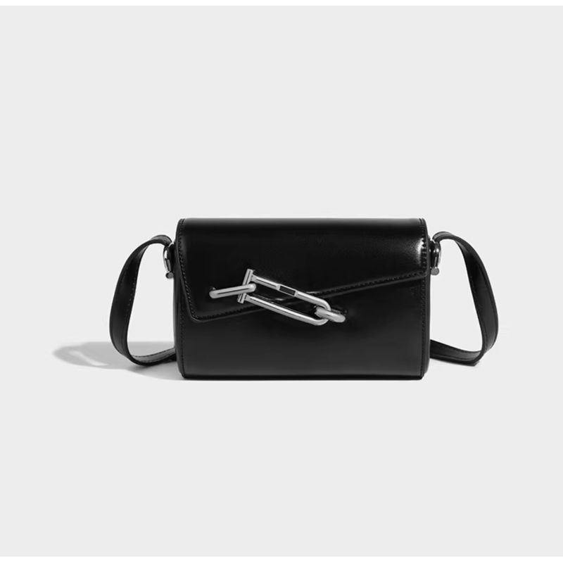 

Soft Leather TFB Medium Lock Box Bag TF Underarm Bag Niche Fashion Shoulder Messenger Bag Interlock Series