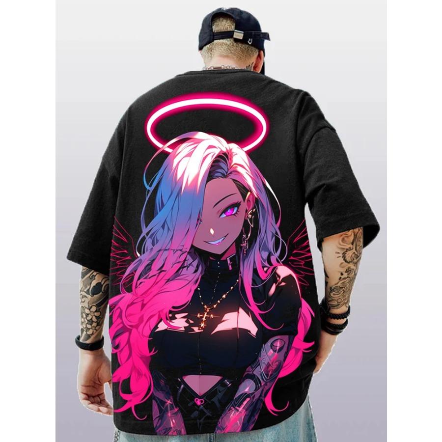 2024 Summer Fashion T-shirts Men Women Unisex Oversize Anime Character Japanese Style Streetwear Super Cool Couple T-shirts