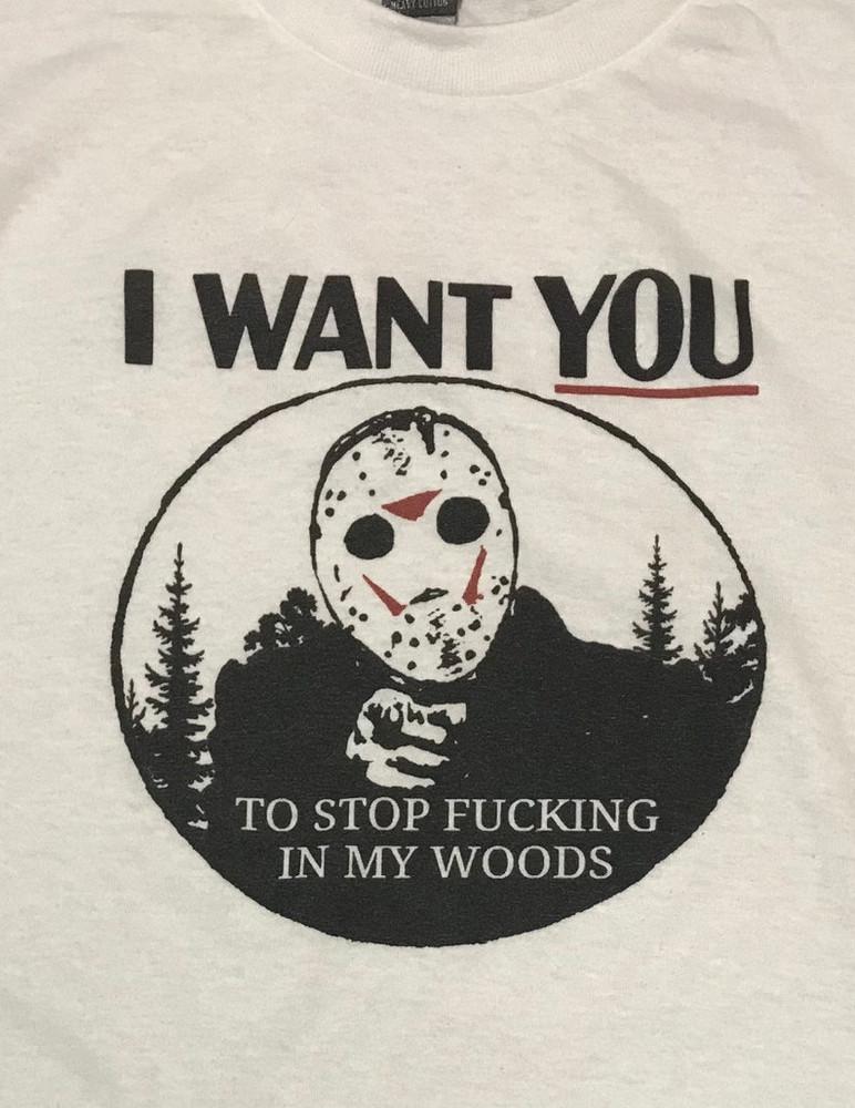 

Jason Wants You funny horror retro white t-shirt any size, Unisex Tee L