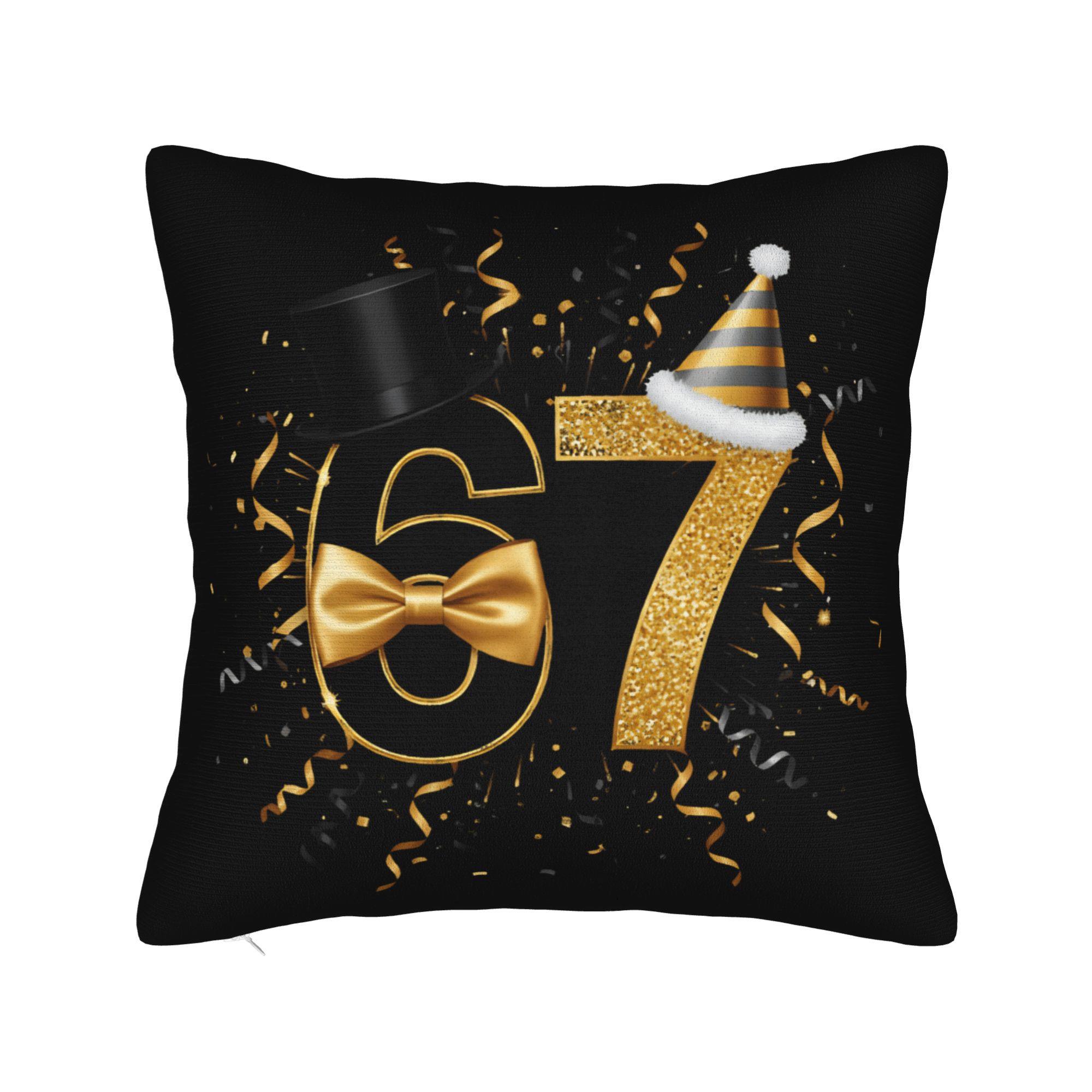 

Six Seven 67 Meme Happy New Year Pillow Case Novelty Pillow Cover Print Pillowcases For Chair Sofa Home Decor 12x12Inch