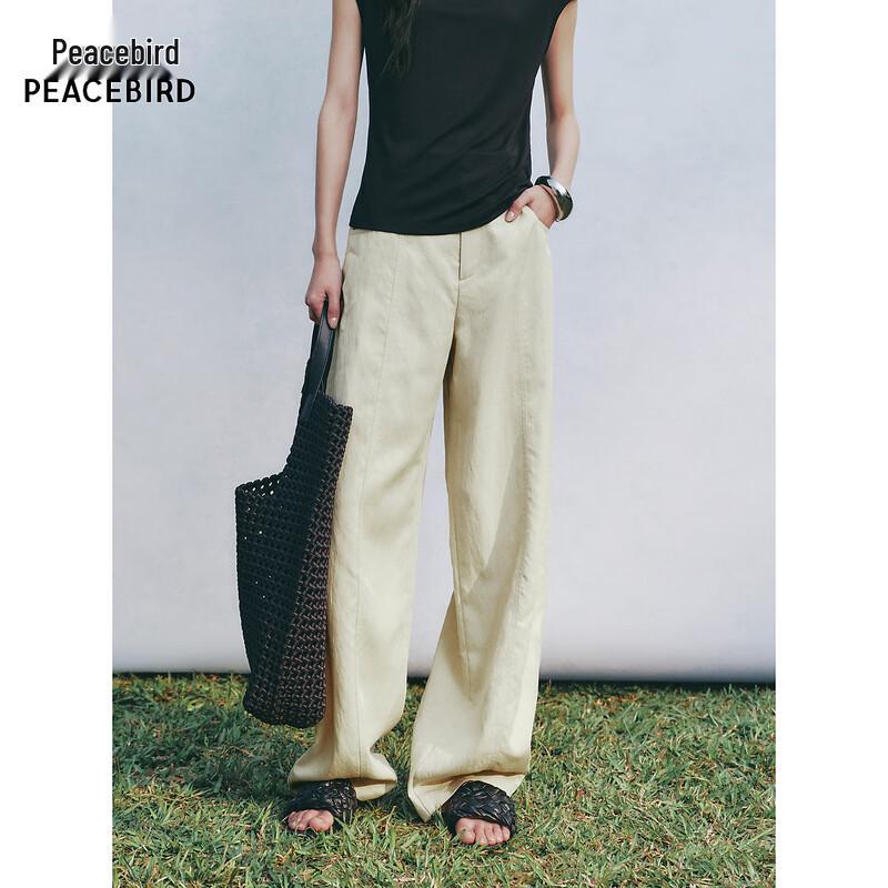 Peacebird Women's Lyocell Drape Curved Leg Pants